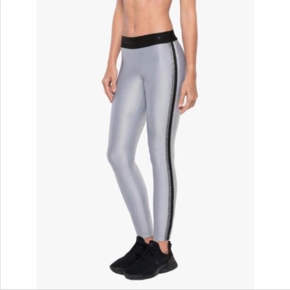 KORAL Activewear Rhys Mid Rise Energy Leggings Color-Silver Gray Sz-Medium NWOT